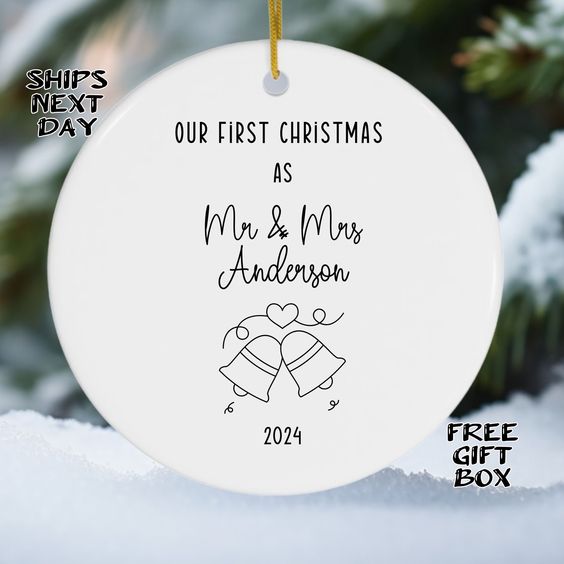 first christmas husband and wife ornament