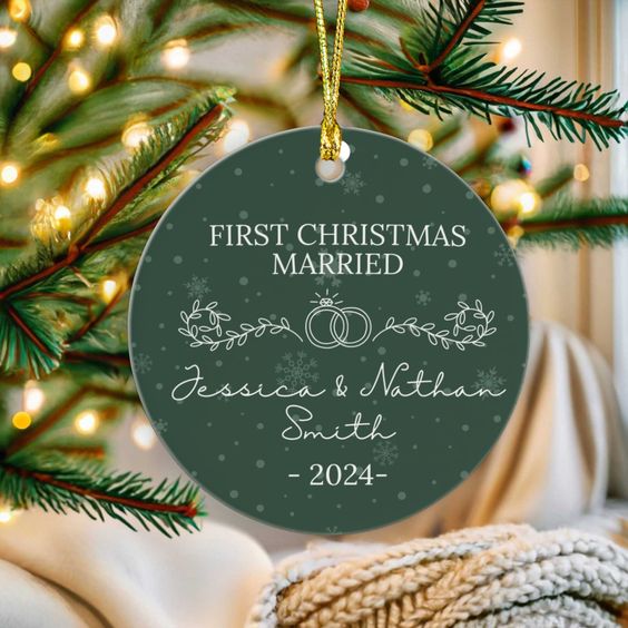 first christmas husband and wife ornament